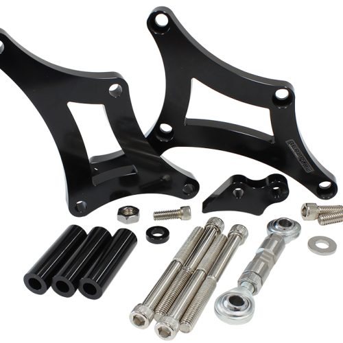 Low Mount Billet Alternator Bracket  Black Finish. Suit Torana V8 LH-LX-UC, driver side AF64-4035BLK