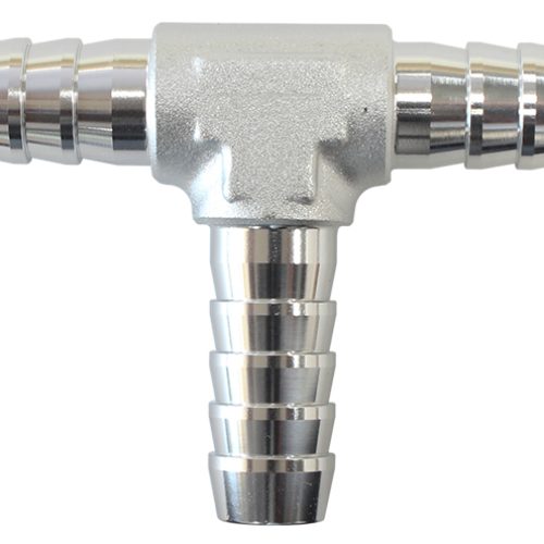 Aluminium T-Piece 5/16″ (8mm) O.D Silver Finish AF64-4204S